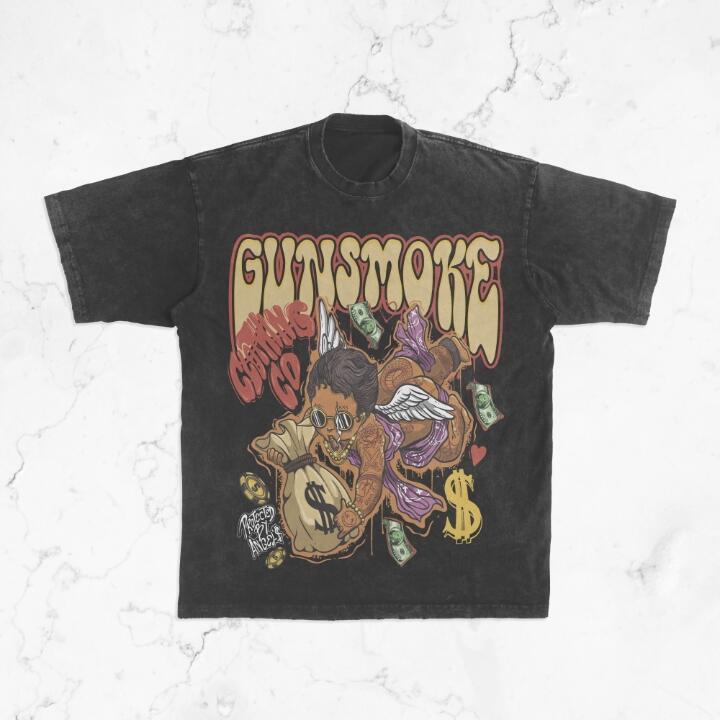 GUNSMOKE BLACK CROP TEE  (BABY)