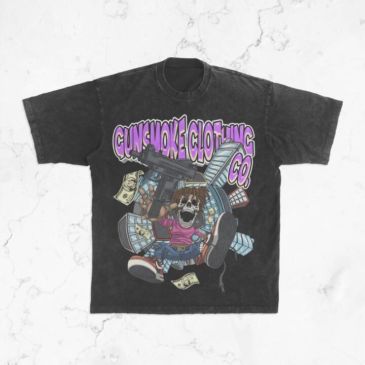 GUNSMOKE CROP TOP TEE (PURPLE)